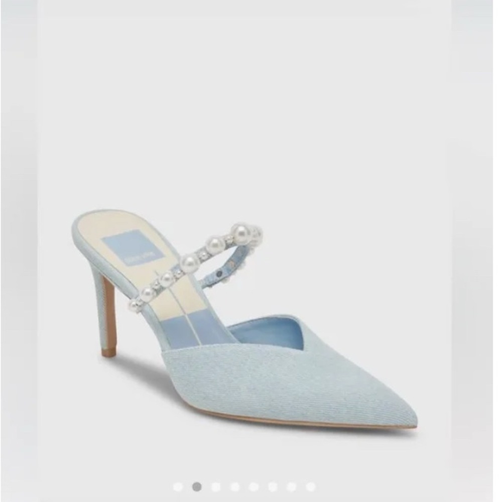 Dolce Vita Kanika Blue Women's Heels with Pearl Accents